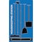5S Supplies 5S Housekeeping Shadow Board Broom Station Version 9  - Blue Board / Black Shadows  With Broom HSB-V9-BLUE-KIT - alternate 1